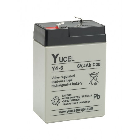 Batterie plomb - YUASA / YUCEL / YUVOLT -  6V - 4.0Ah - Y4-6 - AGM