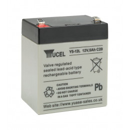 Batterie plomb - YUASA / YUCEL / YUVOLT -  12V - 5.0Ah - Y5-12 - AGM - Avec connecteur