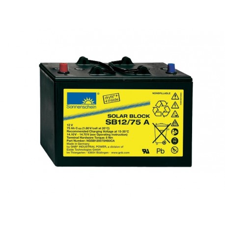 Batterie SB12/75A - EXIDE SOLAR - Plomb solaire - 12V - 75Ah