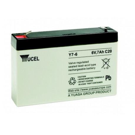 Batterie Y7-6 YUASA / YUCEL - AGM - Plomb - 6V - 7Ah