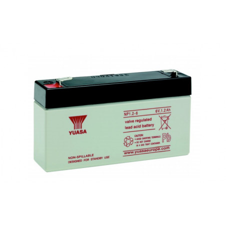 YUASA Battries plomb - AGM - NP1.2-6 - 6V, 1.2Ah
