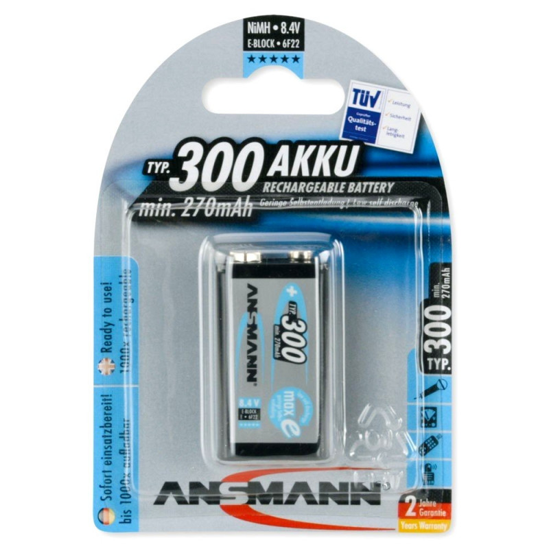 ANSMANN 6HR61 - 9V - 300mAh ANSMANN 6HR61 - 9V - 300mAh