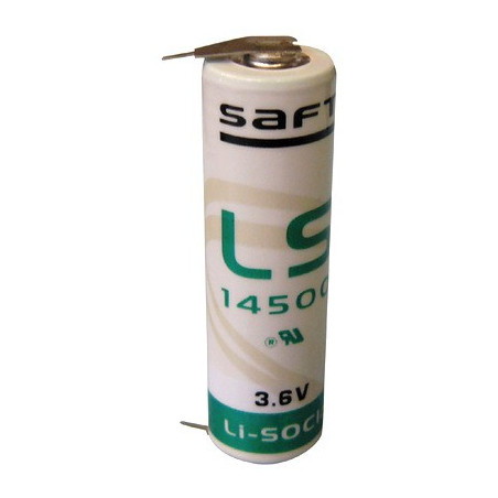 SAFT LS14500 - Pile Lithium - AA - 3PH (1+/2- ou 2+/1-) 3,6V - 2.4Ah
