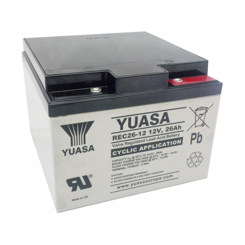 YUASA 12V - 26Ah - REC26-12 - Cyclage YUASA 12V - 26Ah - REC26-12 - Cyclage