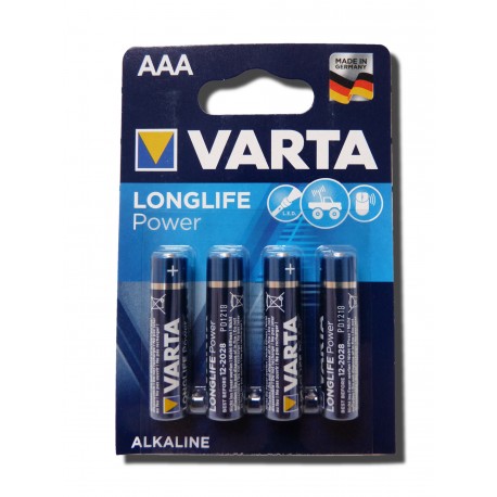 Blister de 4 piles VARTA - LR03 - AAA - Long life - Alcaline - 1.5V