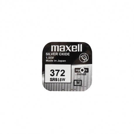 Pile Bouton MAXELL 372 - SR916W  - Oxyde d'Argent - 1.55V