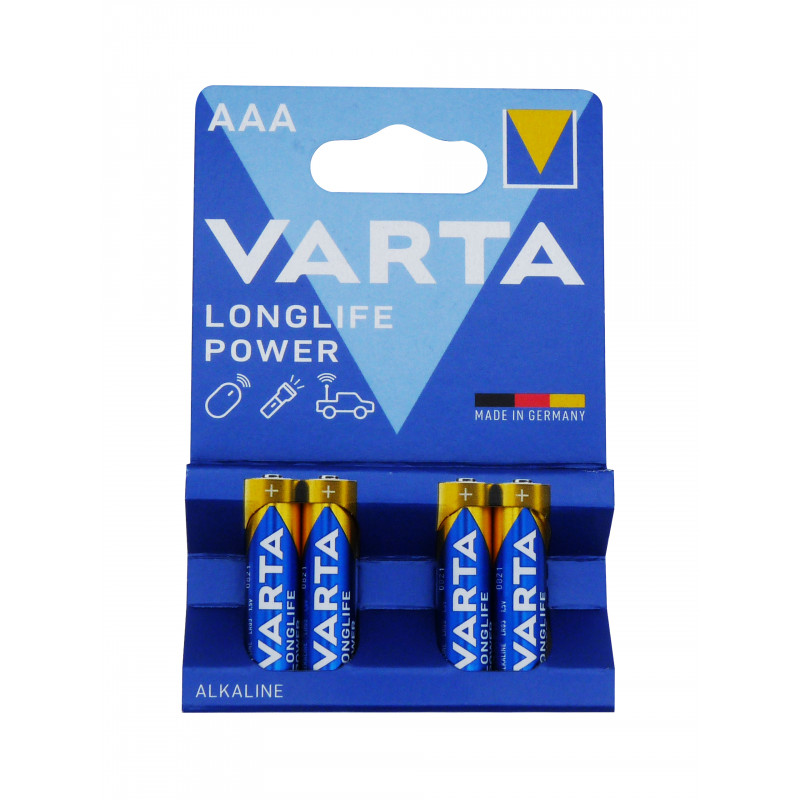 Blister 4 Piles LR03 - AAA - VARTA - High Energy/Long Life - UM4 - Alcaline  - 1.5V