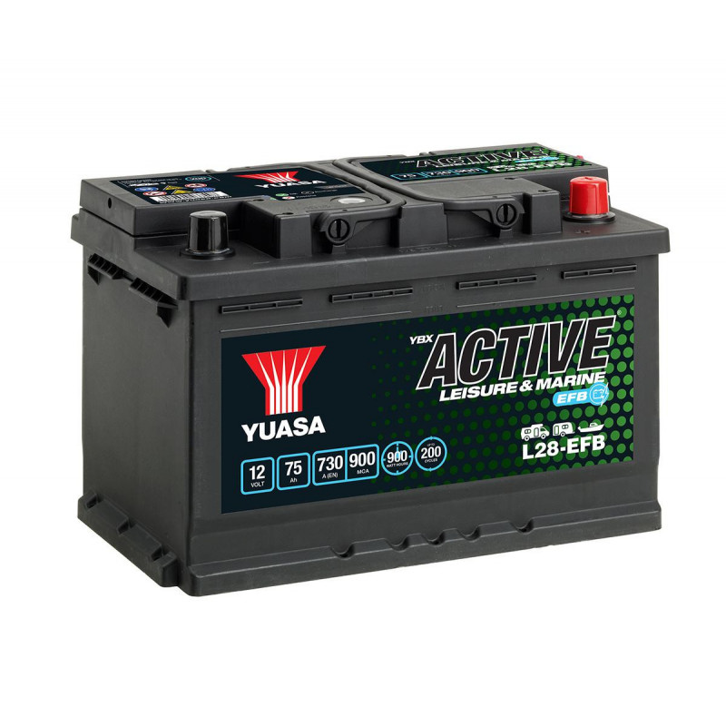 Batterie L28-EFB YUASA - Plomb Cyclage - 12V - 75Ah Batterie L28-EFB YUASA - Plomb Cyclage - 12V - 75Ah