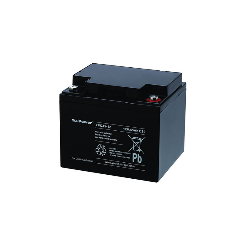 Batterie YPC45-12 YUASA - Compatible MK M40-12 SLD G - Plomb Cyclage -12V - 45Ah Batterie YPC45-12 YUASA - Compatible MK M40-12 SLD G - Plomb Cyclage -12V - 45Ah