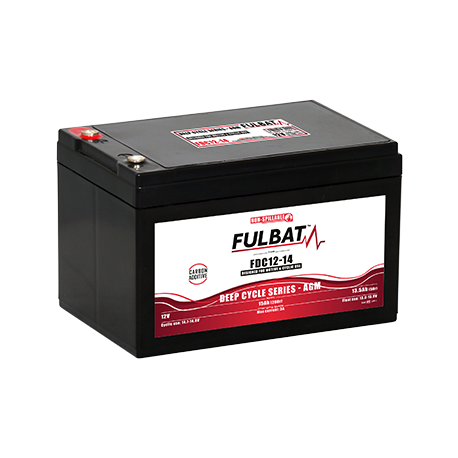 Batterie FULBAT FDC12-14 - Deep Cycle AGM Carbone - 12V - 14Ah