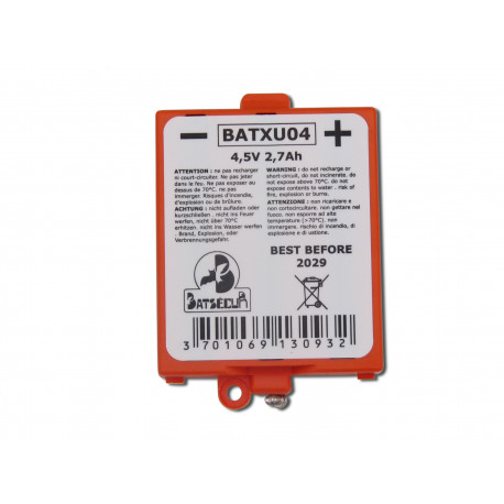 Pile Alarme BATSECUR BATXU04 - Compatible DAITEM/ LOGISTY RXU04X - Alcaline - 3.6V - 2,7Ah