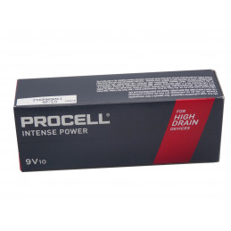 Boîte de 10 piles Duracell Procell - Gamme INTENSE POWER - 6LR61 - 9V  -