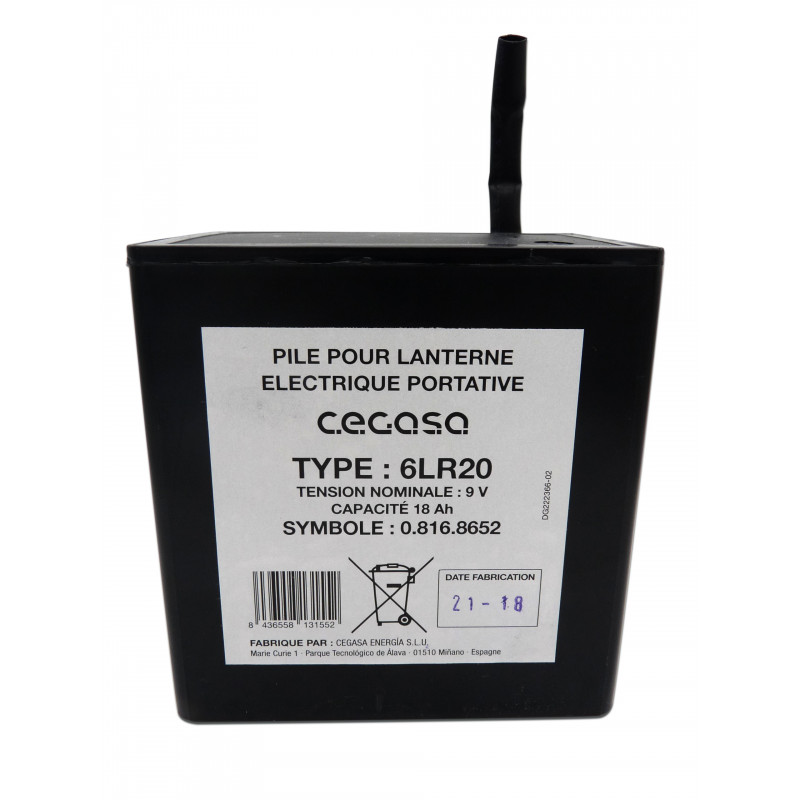 Pile pour lanterne électrique portative - CEGASA - 6LR20 - Alcaline - 9V - 18Ah - Pile pour lanterne électrique portative - CEGASA - 6LR20 - Alcaline - 9V - 18Ah -