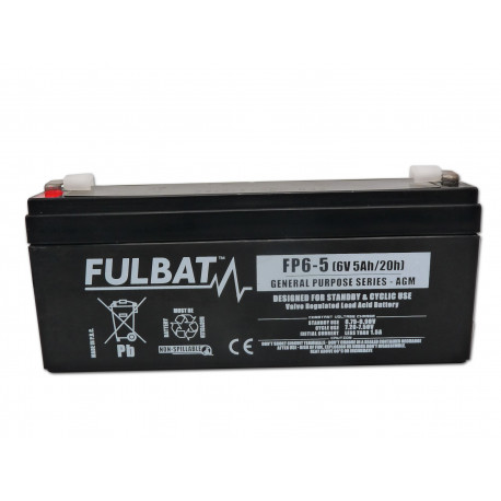 Batterie FULBAT FP6-5 - Plomb Standard - 6V - 5Ah - UL94.FR