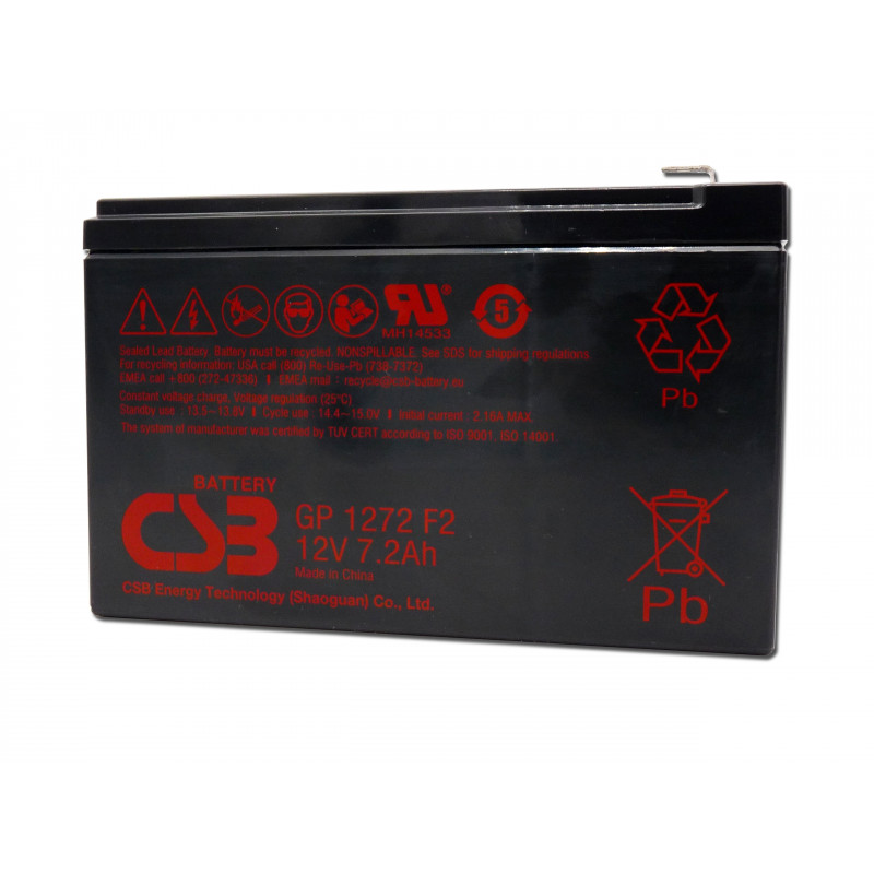 Batterie plomb étanche CSB GP 1272 F2 - 12V - 7.2Ah Batterie plomb étanche CSB GP 1272 F2 - 12V - 7.2Ah