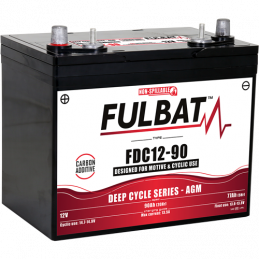 Batterie FULBAT FDC12-75 - Deep Cycle AGM Carbone - 12V - 75Ah