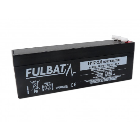 Batterie FULBAT - FP12-2.6 - Compatible PBQ2.6-12 - AGM - 12V - 2.6Ah