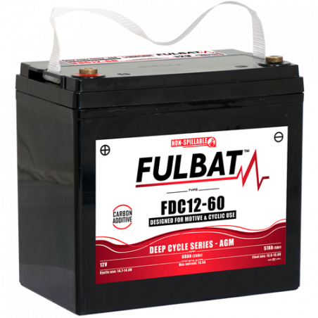 Batterie FULBAT FDC12-60 - Deep Cycle AGM Carbone - 12V - 60Ah