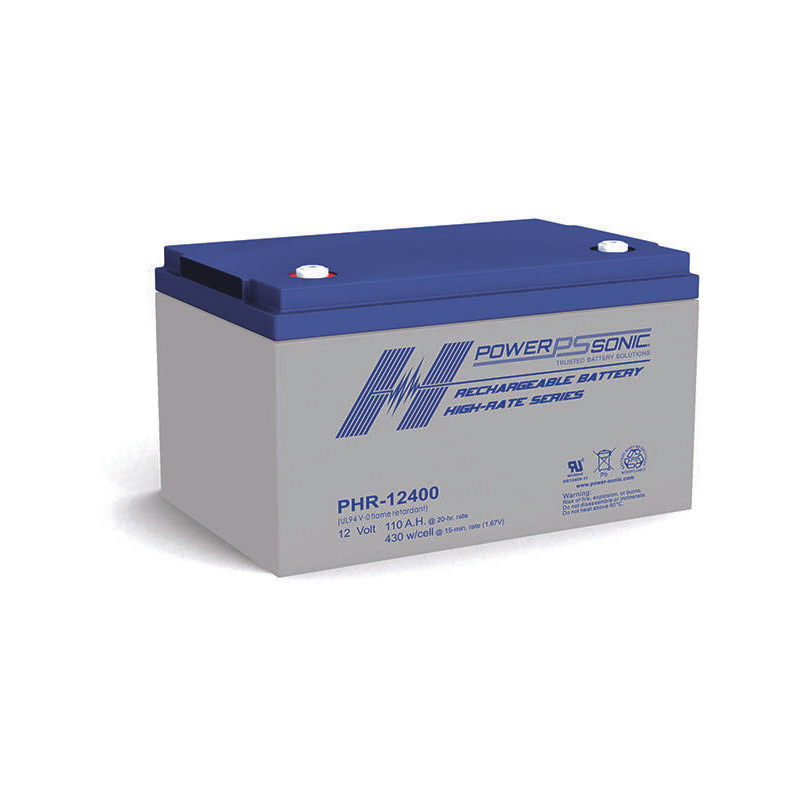 Batterie Plomb Standard 12V 110Ah - PHR-12400FR - 326x170x213 - Spécial Onduleur - Powersonic Batterie Plomb Standard 12V 110Ah - PHR-12400FR - 326x170x213 - Spécial Onduleur - Powersonic