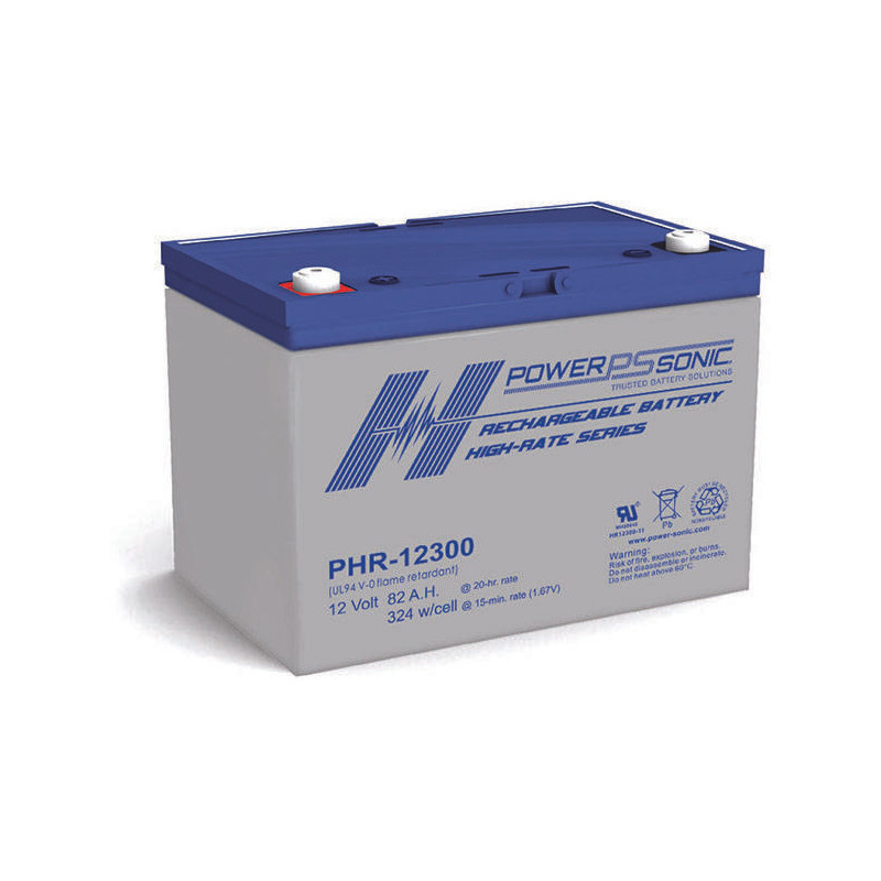 Batterie Plomb Standard 12V 82Ah - PHR-12300FR - 259x168x208 - Spécial Onduleur - Powersonic Batterie Plomb Standard 12V 82Ah - PHR-12300FR - 259x168x208 - Spécial Onduleur - Powersonic